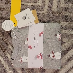 PETIT LEM SNOWMAN PAJAMA 12 MONTHS
